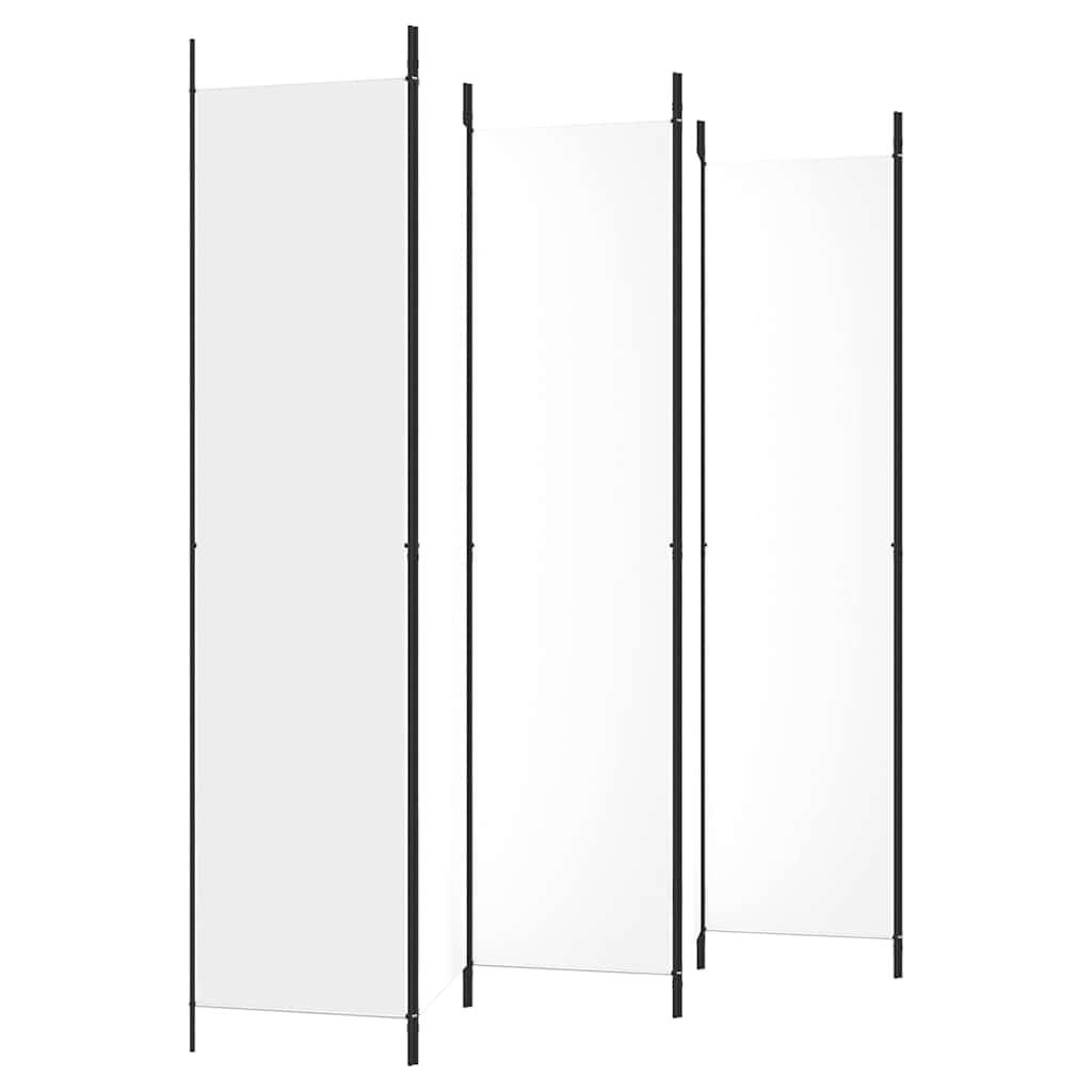 Biombo divisor de 6 paneles de tela gris antracita 240x200 cm