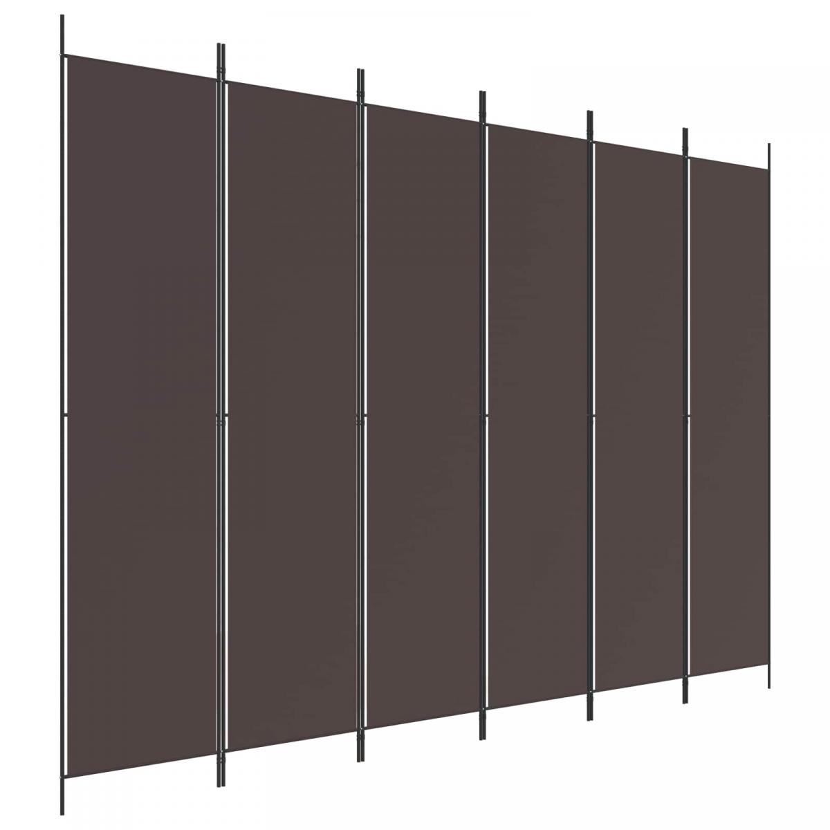 Biombo divisor de 6 paneles de tela gris antracita 240x200 cm