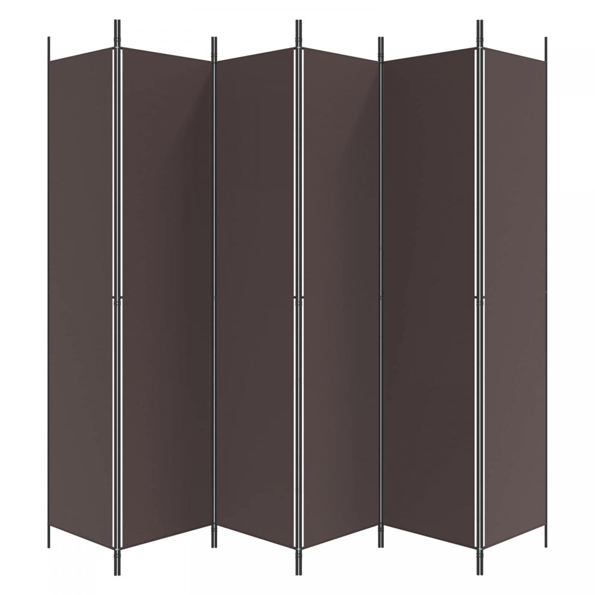 Biombo divisor de 6 paneles de tela gris antracita 240x200 cm