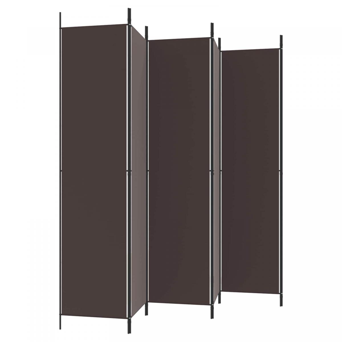 Biombo divisor de 6 paneles de tela gris antracita 240x200 cm