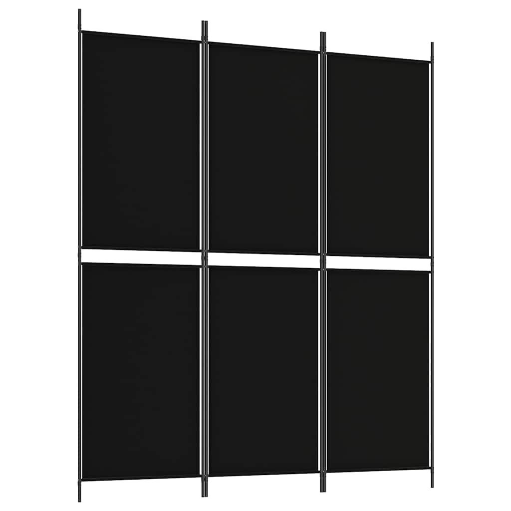 Biombo divisor de 3 paneles de tela gris antracita 120x220 cm