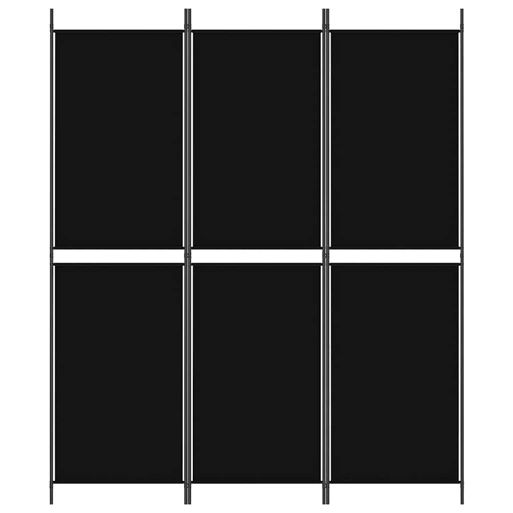 Biombo divisor de 3 paneles de tela gris antracita 120x220 cm