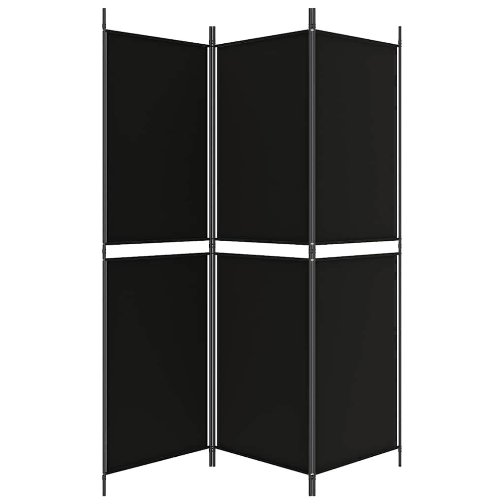 Biombo divisor de 3 paneles de tela gris antracita 120x220 cm