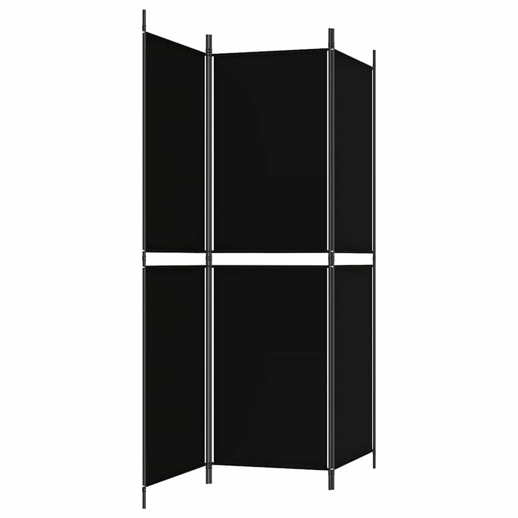 Biombo divisor de 3 paneles de tela gris antracita 120x220 cm