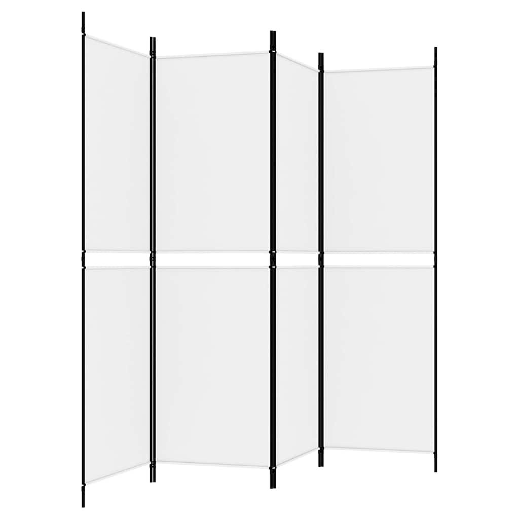 Biombo divisor de 4 paneles de tela gris antracita 200x220 cm