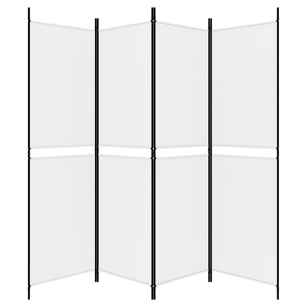 Biombo divisor de 4 paneles de tela gris antracita 200x220 cm