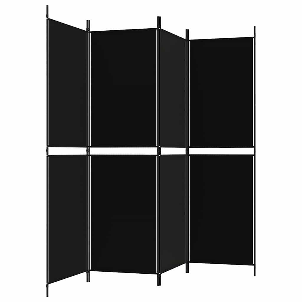 Biombo divisor de 4 paneles de tela gris antracita 200x220 cm