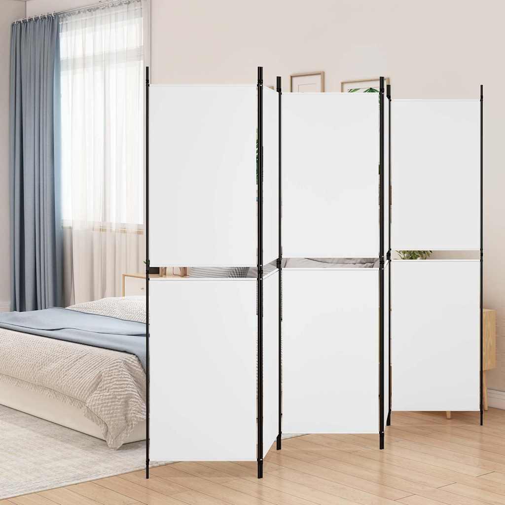 Biombo divisor de 5 paneles de tela gris antracita 200x200 cm