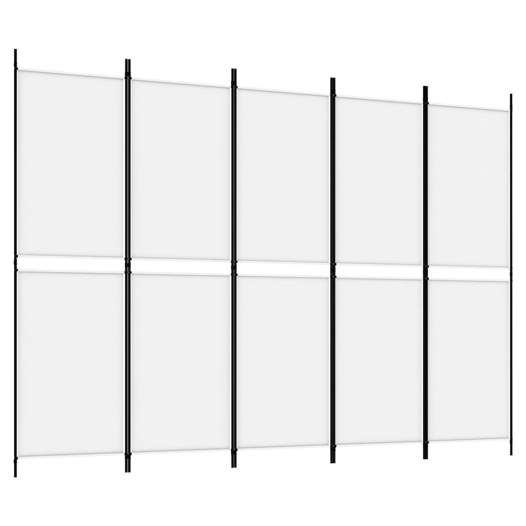 Biombo divisor de 5 paneles de tela gris antracita 200x200 cm