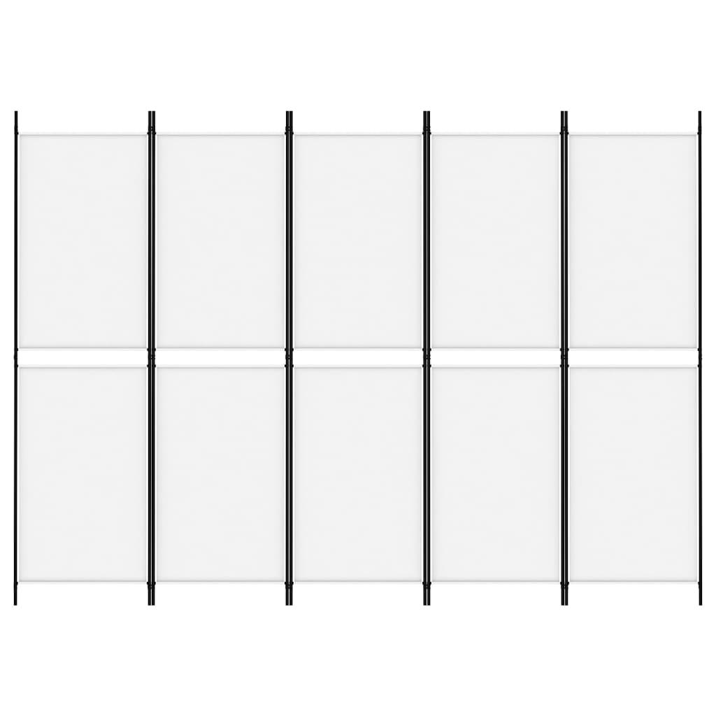 Biombo divisor de 5 paneles de tela gris antracita 200x200 cm