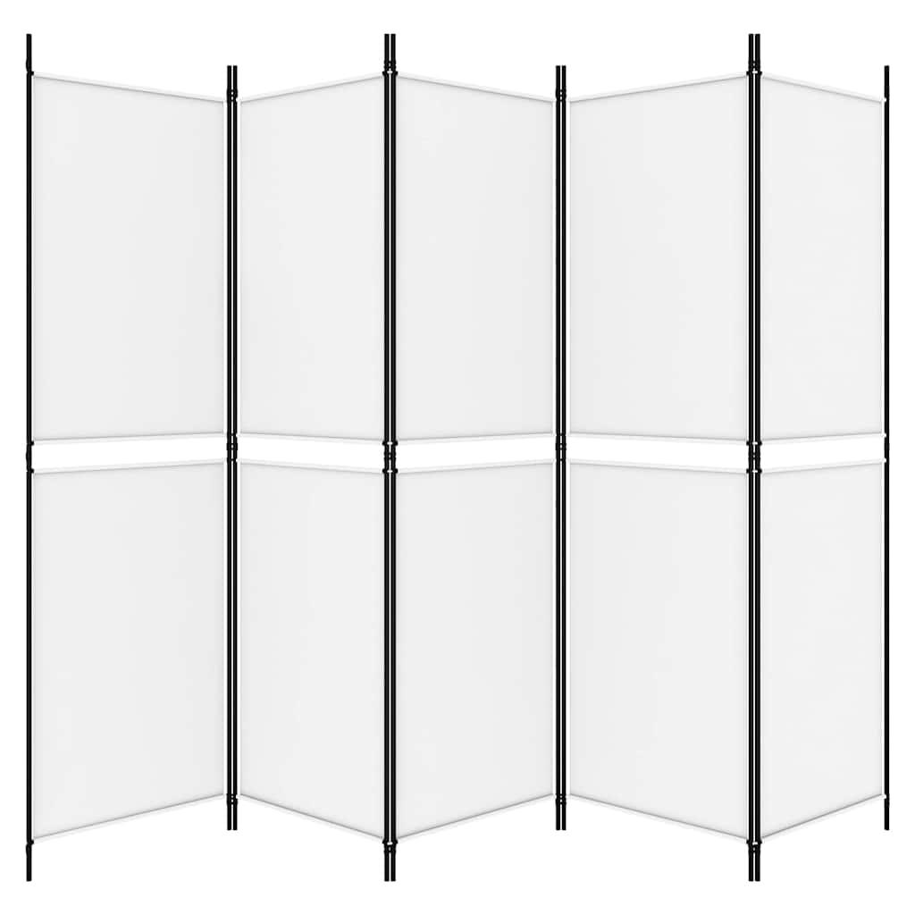 Biombo divisor de 5 paneles de tela gris antracita 200x200 cm