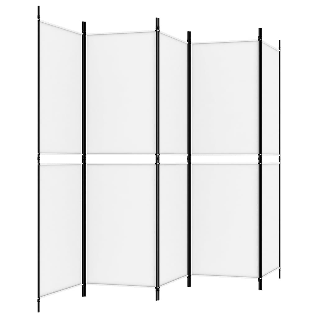 Biombo divisor de 5 paneles de tela gris antracita 200x200 cm