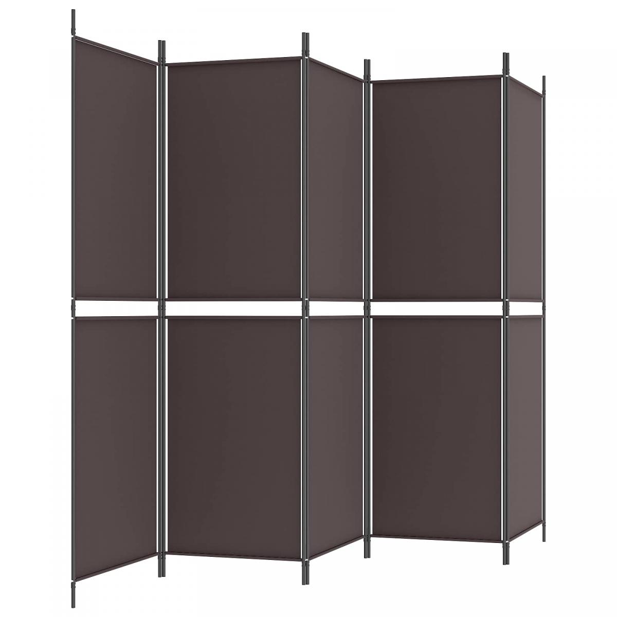 Biombo divisor de 5 paneles de tela gris antracita 200x200 cm