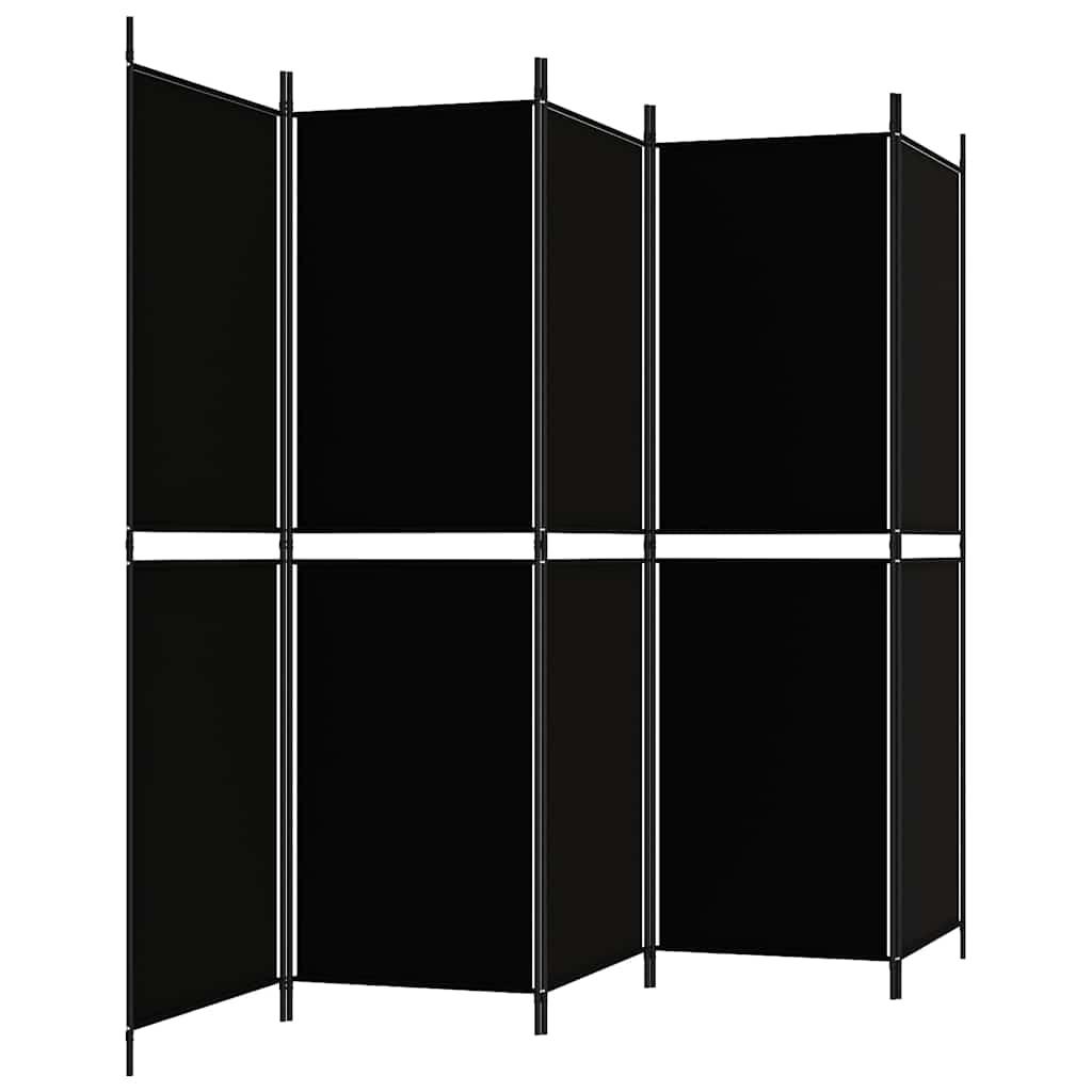 Biombo divisor de 5 paneles de tela gris antracita 200x200 cm
