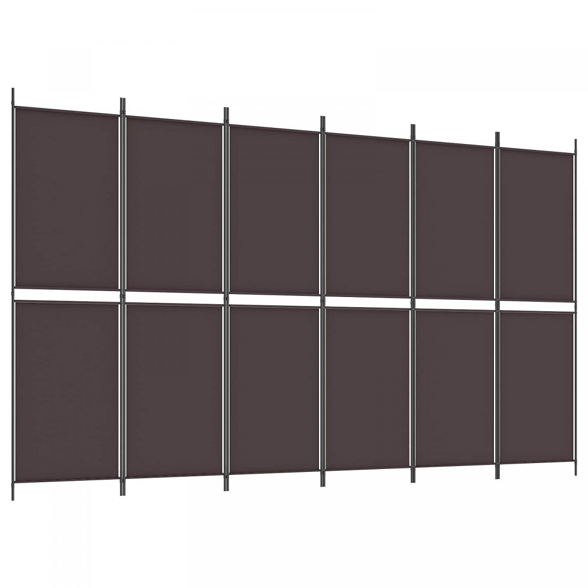Biombo divisor de 6 paneles de tela gris antracita 240x220 cm