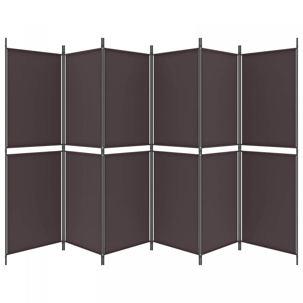 Biombo divisor de 6 paneles de tela gris antracita 240x220 cm