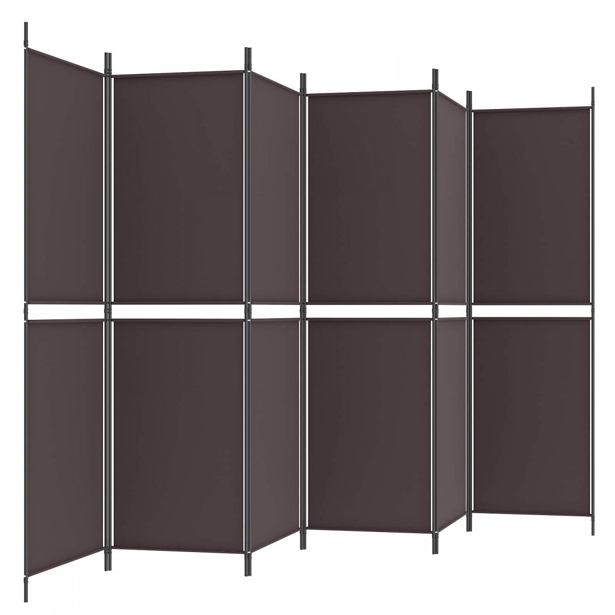 Biombo divisor de 6 paneles de tela gris antracita 240x220 cm