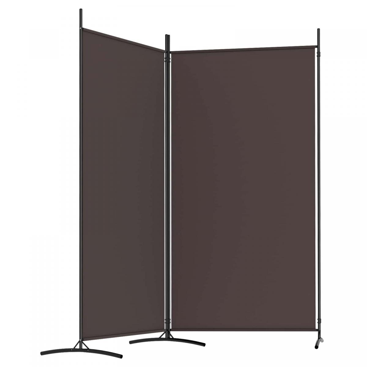 Biombo divisor de 2 paneles de tela gris antracita 175x180 cm