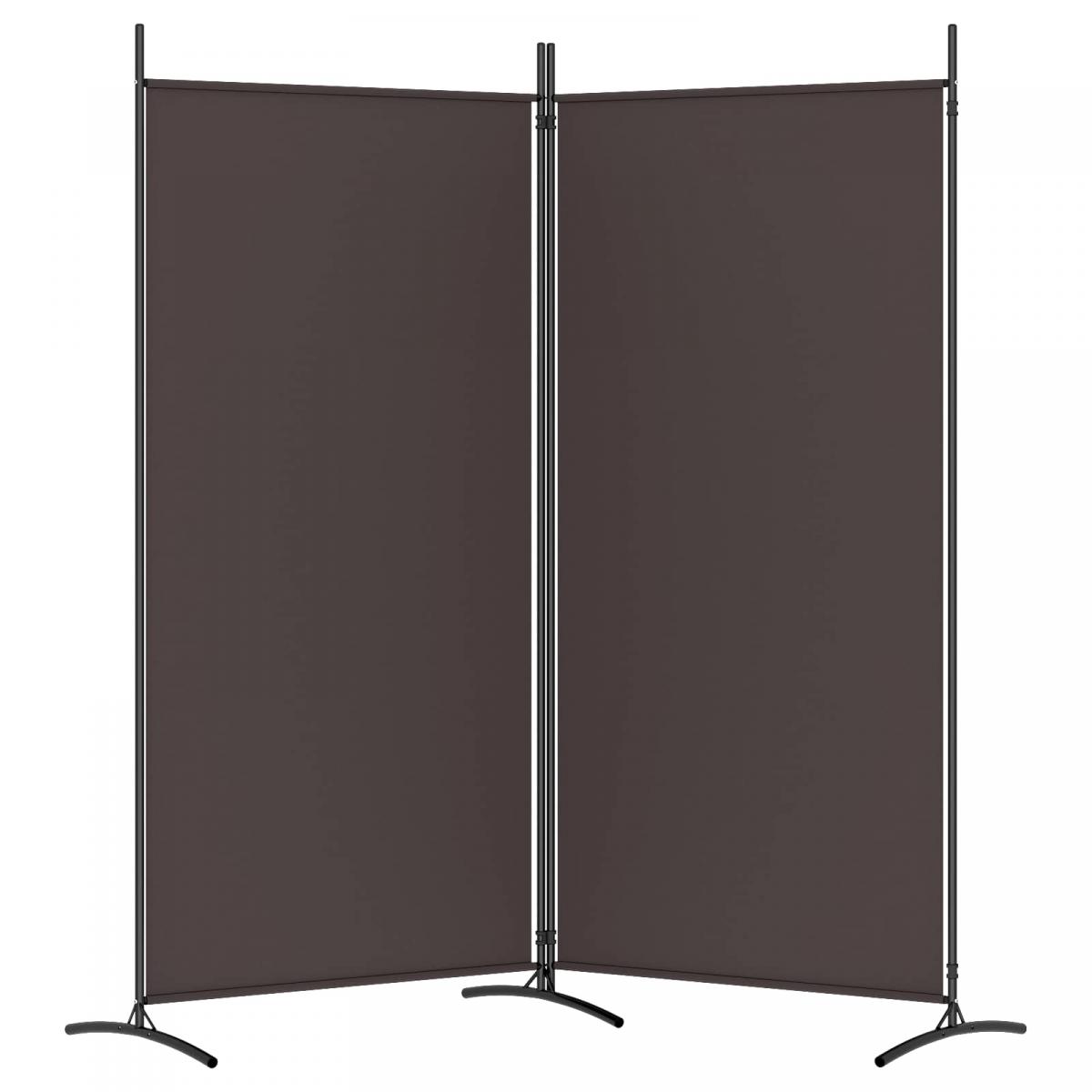 Biombo divisor de 2 paneles de tela gris antracita 175x180 cm