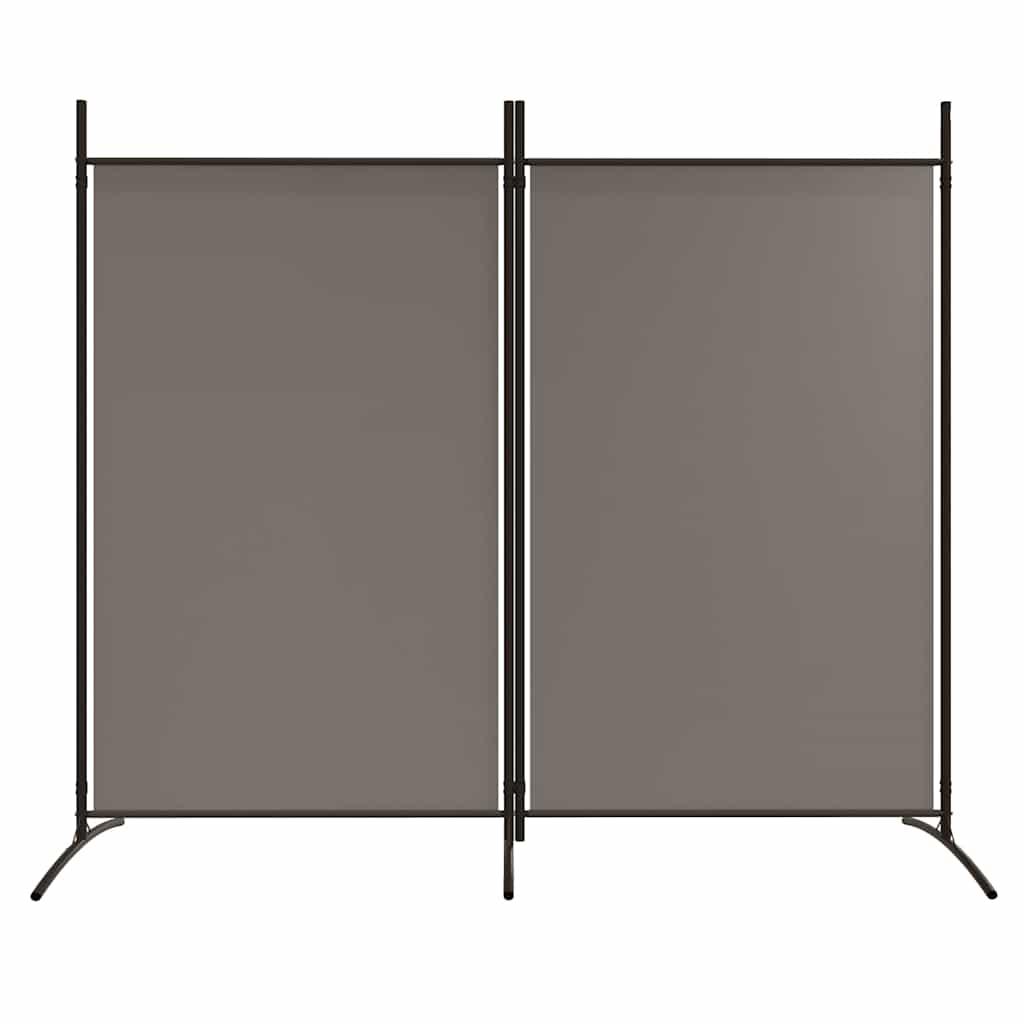 Biombo divisor de 2 paneles de tela gris antracita 175x180 cm