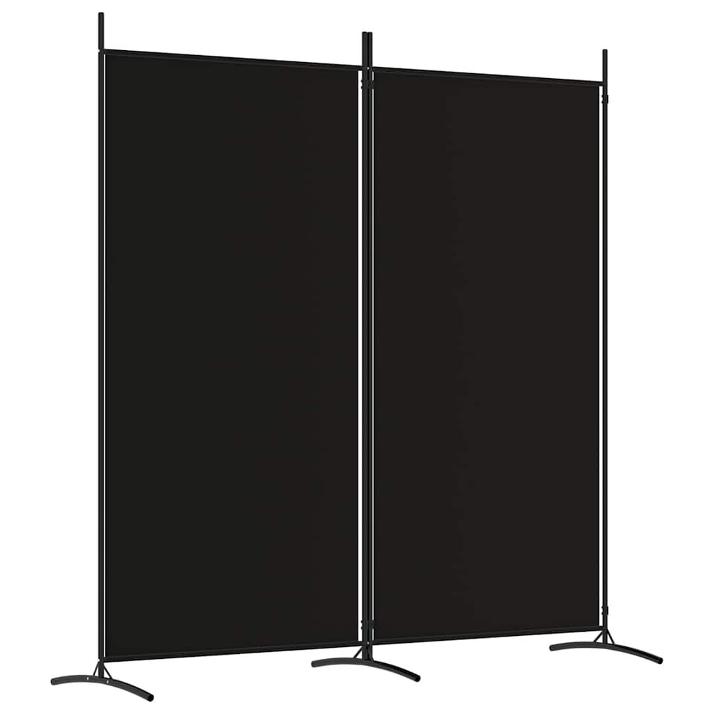 Biombo divisor de 2 paneles de tela gris antracita 175x180 cm