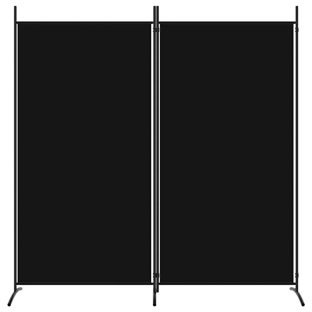 Biombo divisor de 2 paneles de tela gris antracita 175x180 cm