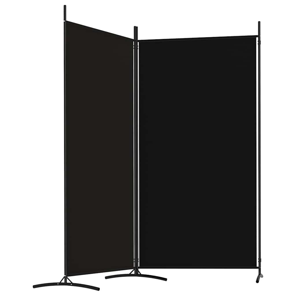 Biombo divisor de 2 paneles de tela gris antracita 175x180 cm