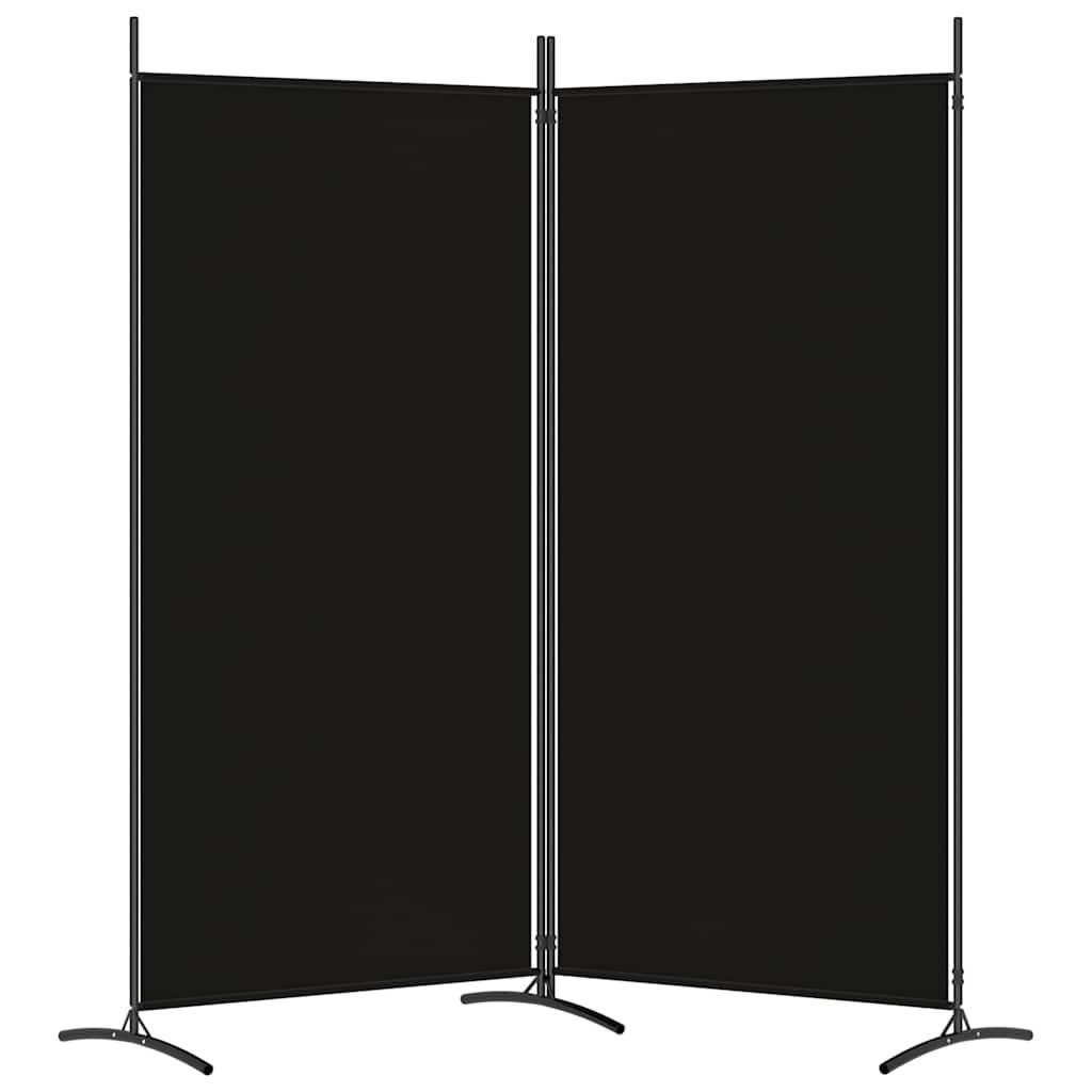 Biombo divisor de 2 paneles de tela gris antracita 175x180 cm