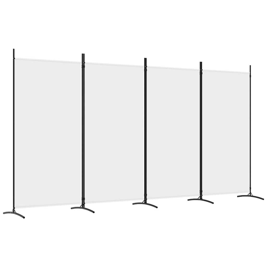 Biombo divisor de 4 paneles de tela gris antracita 200x220 cm