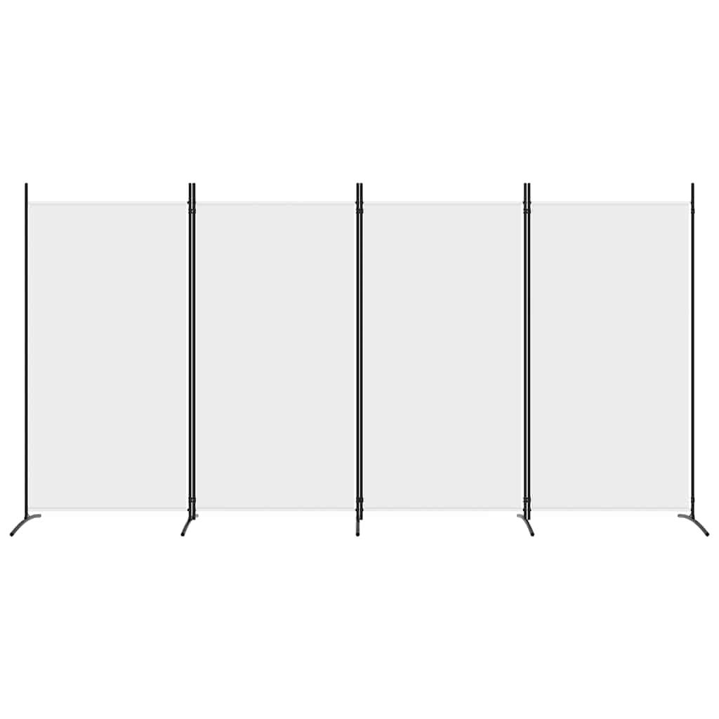 Biombo divisor de 4 paneles de tela gris antracita 200x220 cm