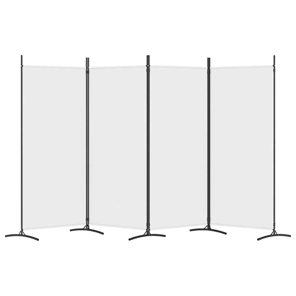 Biombo divisor de 4 paneles de tela gris antracita 200x220 cm