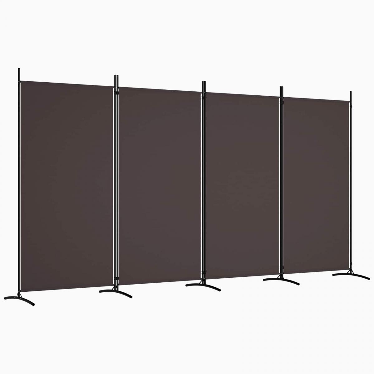 Biombo divisor de 4 paneles de tela gris antracita 200x220 cm