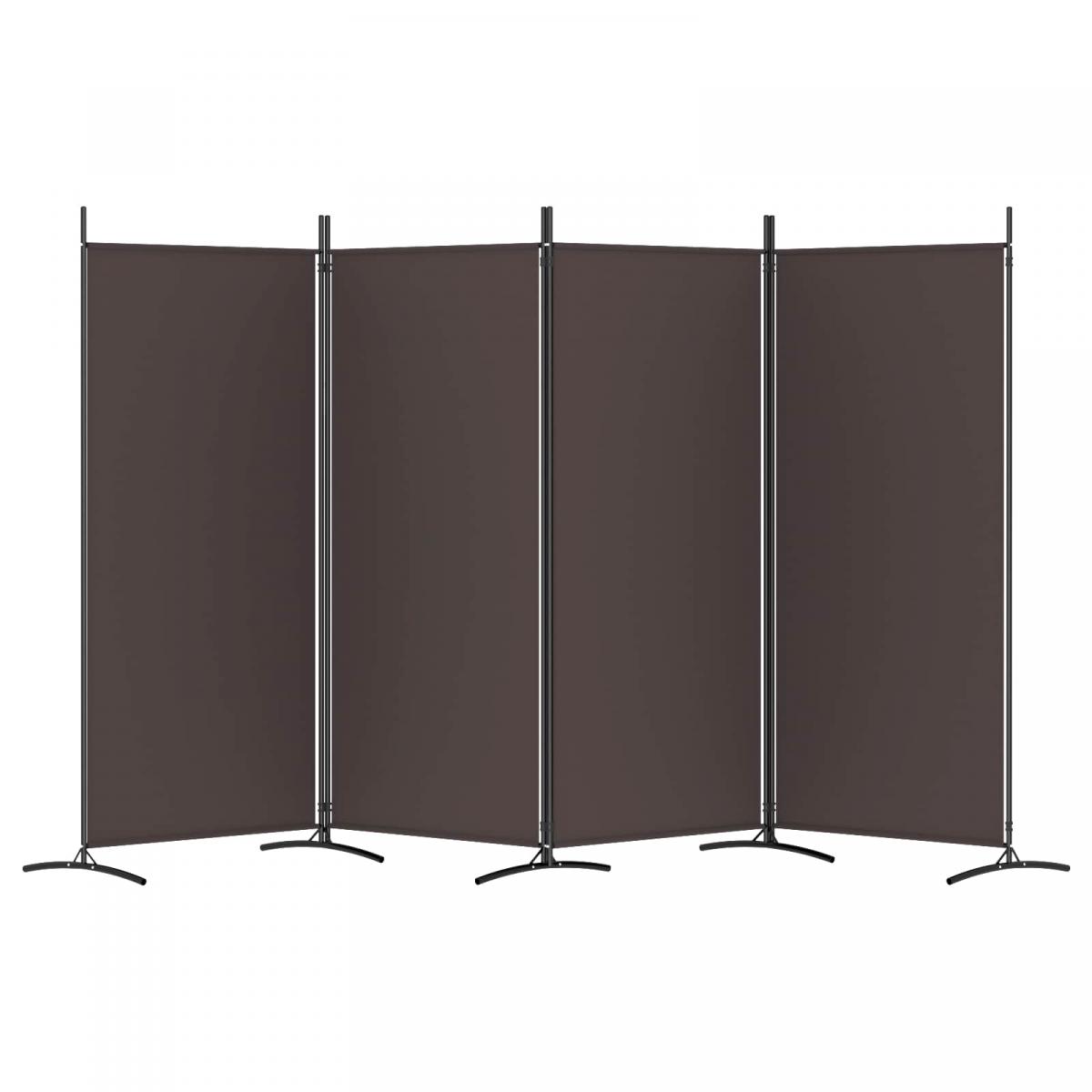 Biombo divisor de 4 paneles de tela gris antracita 200x220 cm