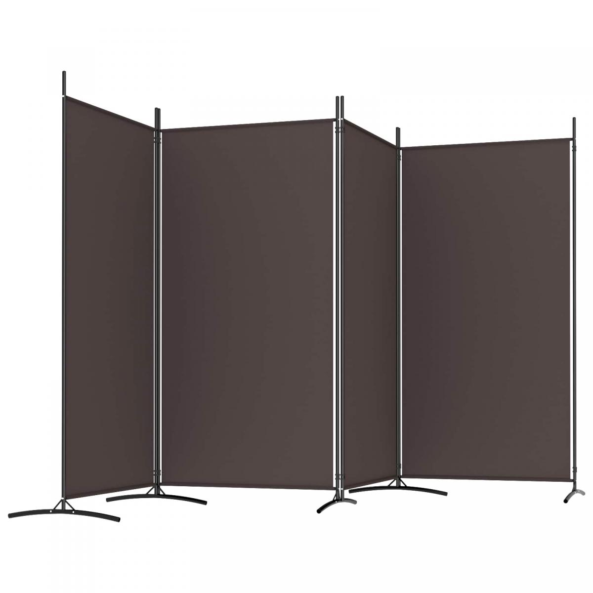 Biombo divisor de 4 paneles de tela gris antracita 200x220 cm