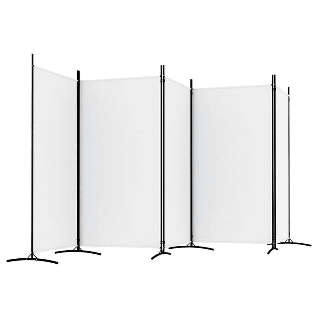 Biombo divisor de 5 paneles de tela gris antracita 200x200 cm