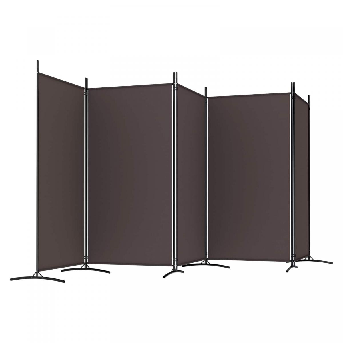 Biombo divisor de 5 paneles de tela gris antracita 200x200 cm