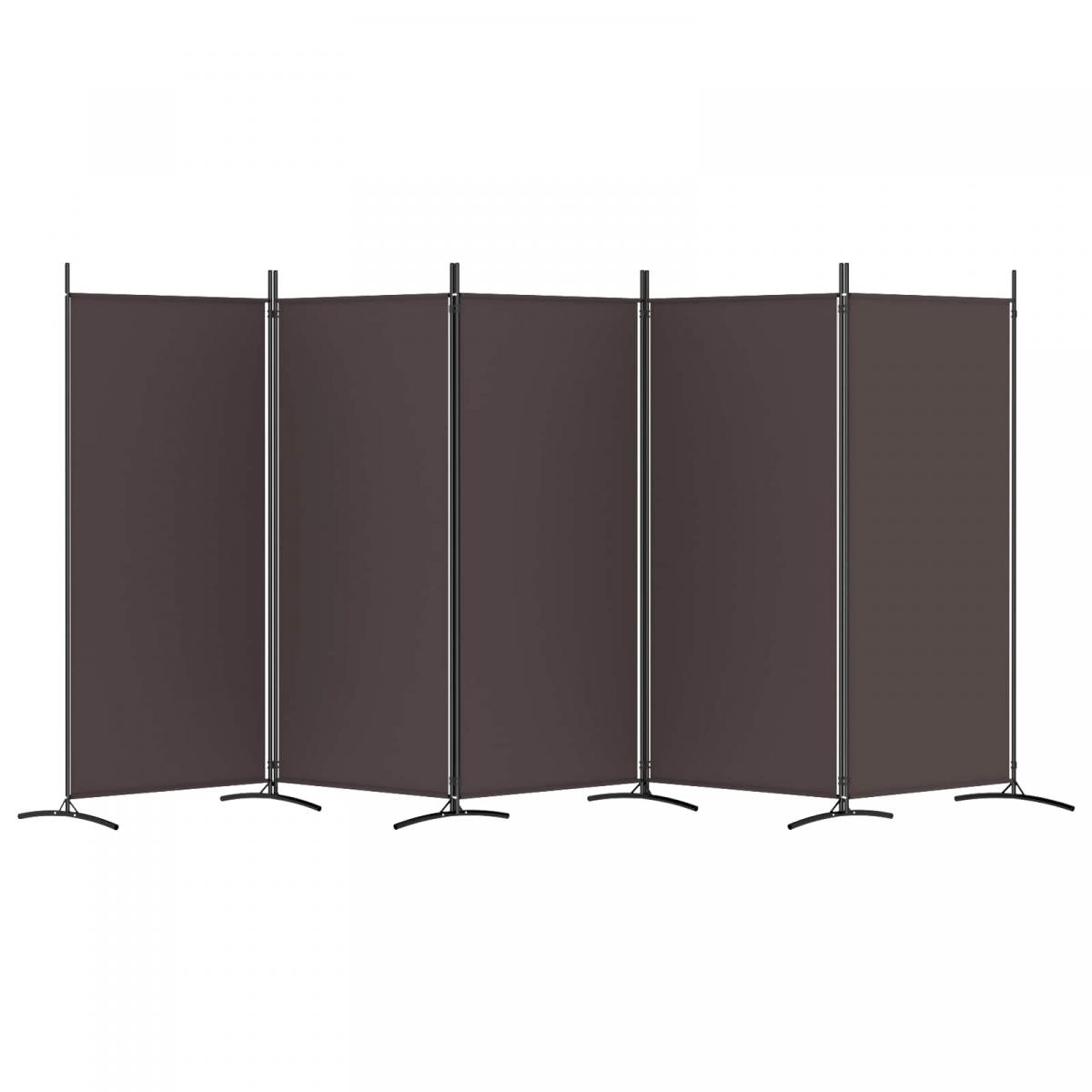 Biombo divisor de 5 paneles de tela gris antracita 200x200 cm