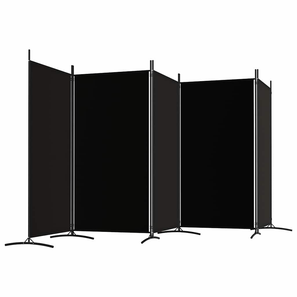 Biombo divisor de 5 paneles de tela gris antracita 200x200 cm