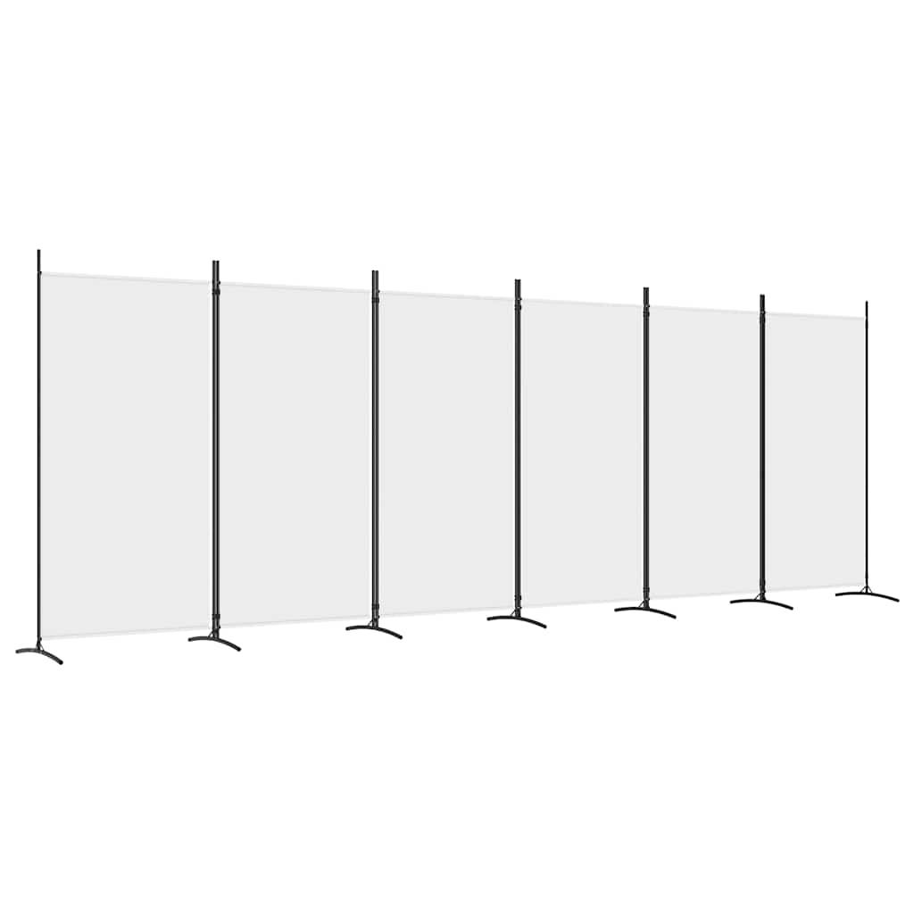 Biombo divisor de 6 paneles de tela gris antracita 240x200 cm