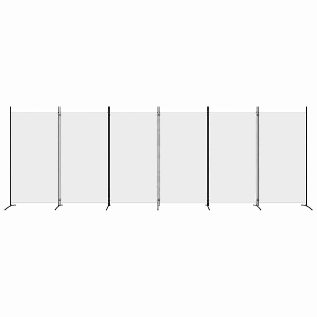 Biombo divisor de 6 paneles de tela gris antracita 240x200 cm