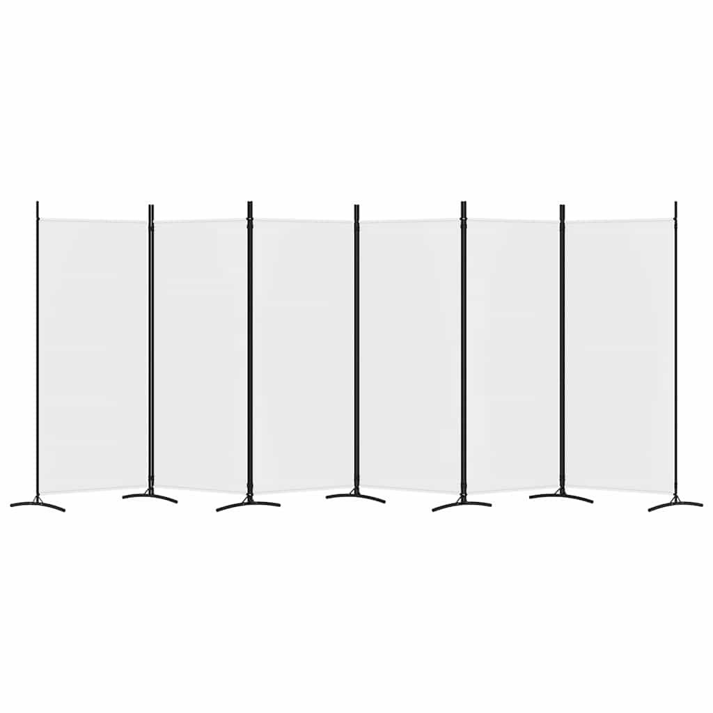 Biombo divisor de 6 paneles de tela gris antracita 240x200 cm