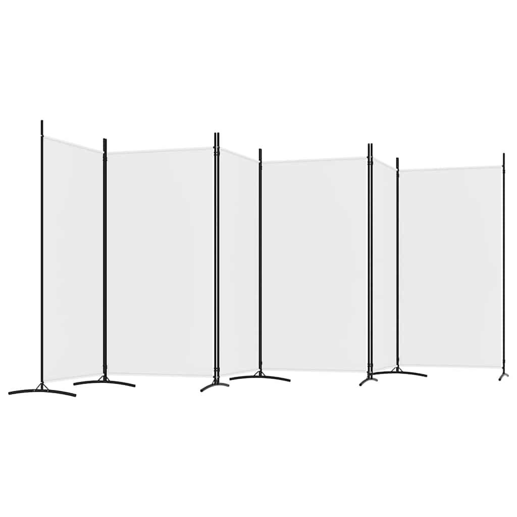 Biombo divisor de 6 paneles de tela gris antracita 240x200 cm