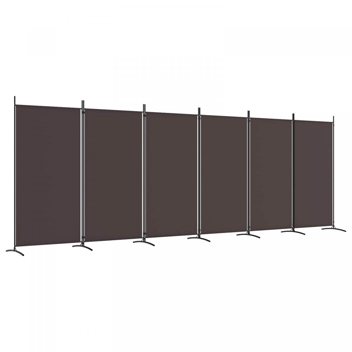 Biombo divisor de 6 paneles de tela gris antracita 240x200 cm