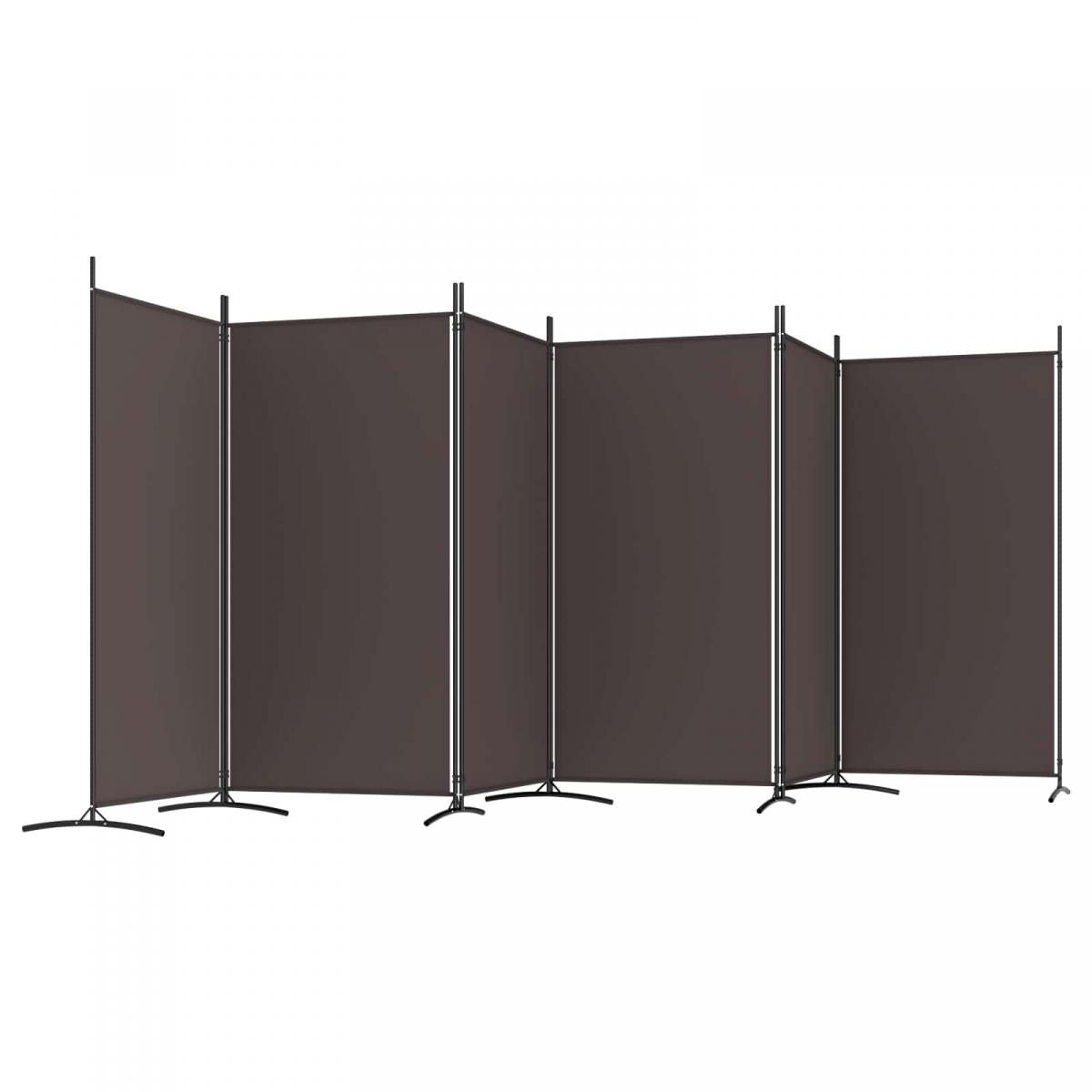 Biombo divisor de 6 paneles de tela gris antracita 240x200 cm