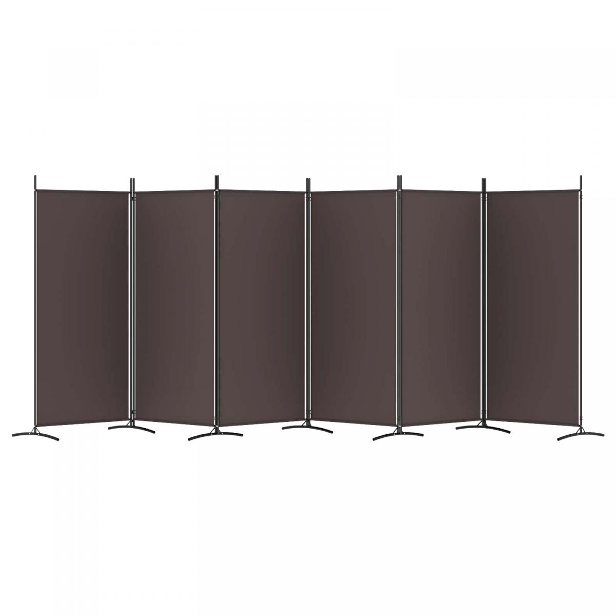 Biombo divisor de 6 paneles de tela gris antracita 240x200 cm
