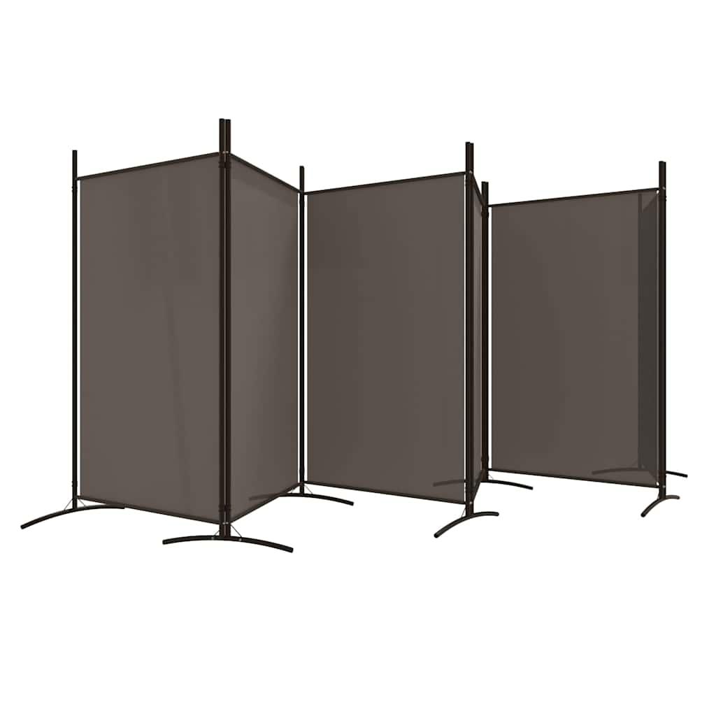 Biombo divisor de 6 paneles de tela gris antracita 240x200 cm