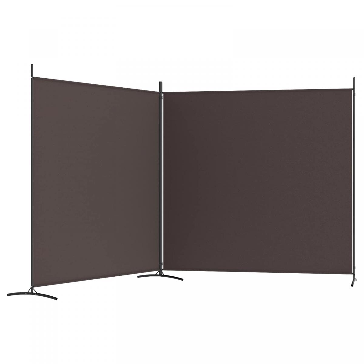 Biombo divisor de 2 paneles de tela gris antracita 175x180 cm