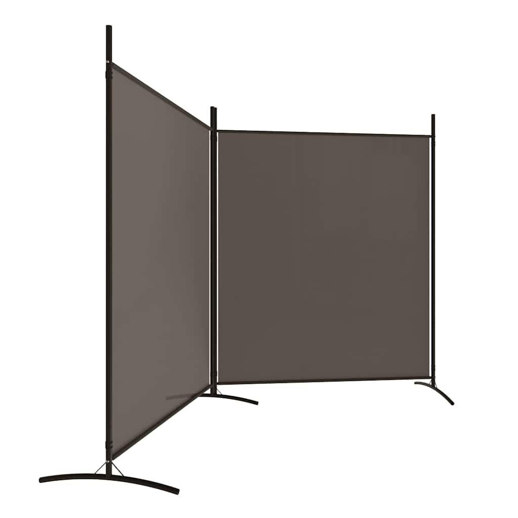 Biombo divisor de 2 paneles de tela gris antracita 175x180 cm