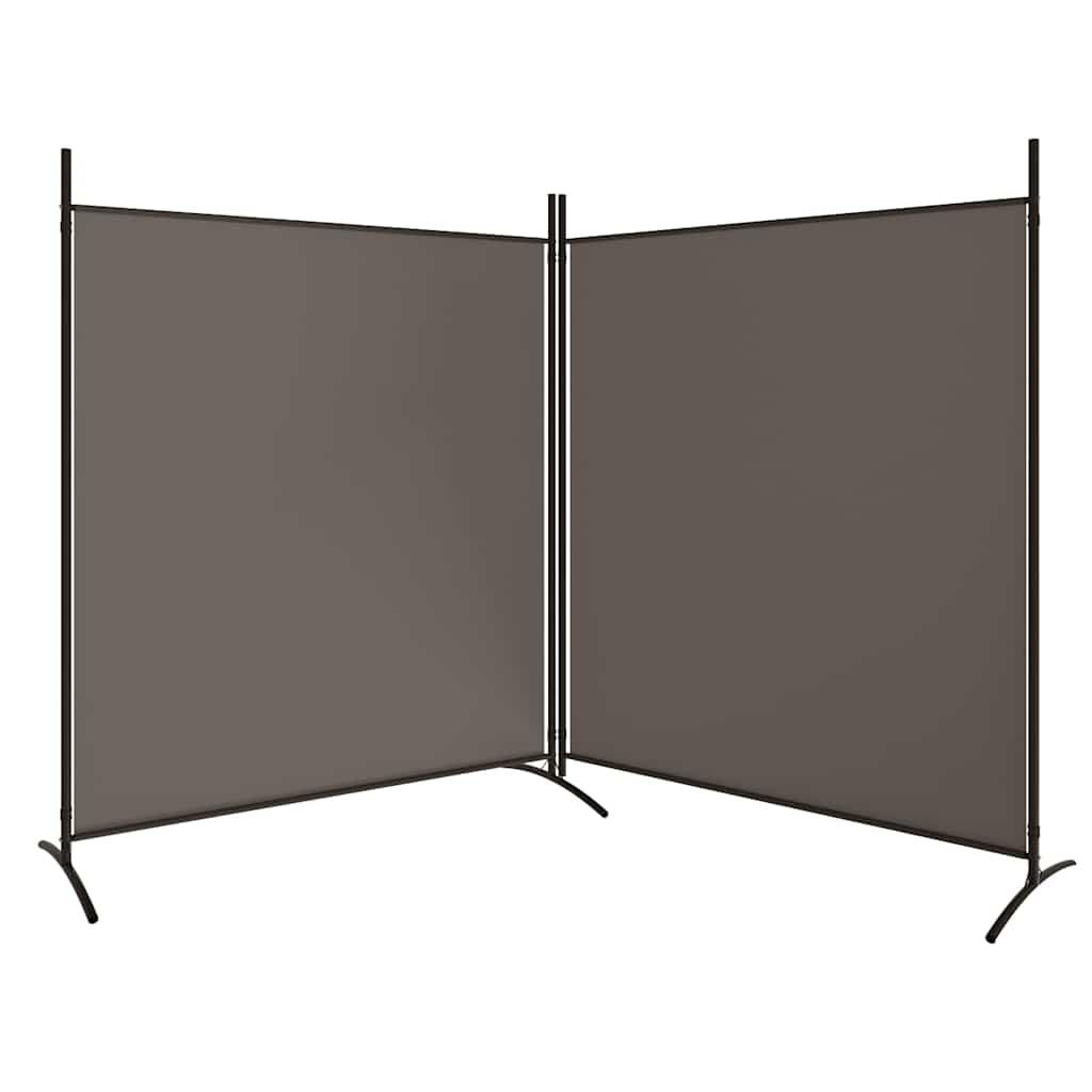 Biombo divisor de 2 paneles de tela gris antracita 175x180 cm