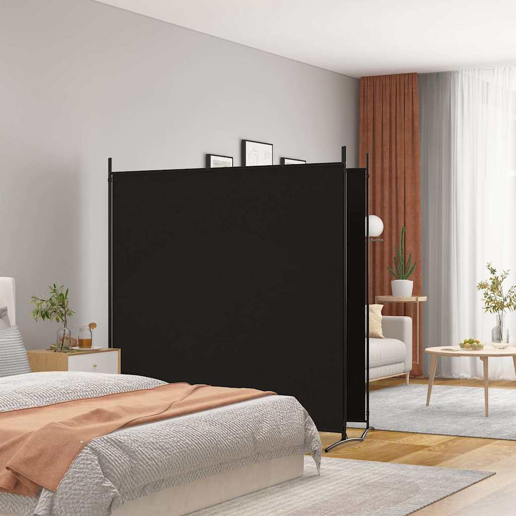 Biombo divisor de 2 paneles de tela gris antracita 175x180 cm